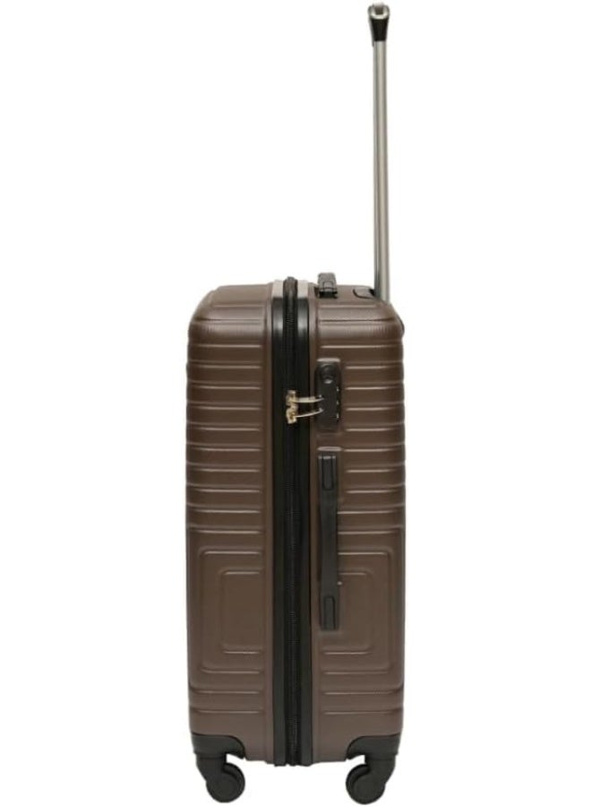 32-Inch Royal Grid Design Hardshell Trolley Bag, Lightweight ABS Travel Suitcase with 360° Spinner Wheels & Secure Lock, Coffee - Image 4